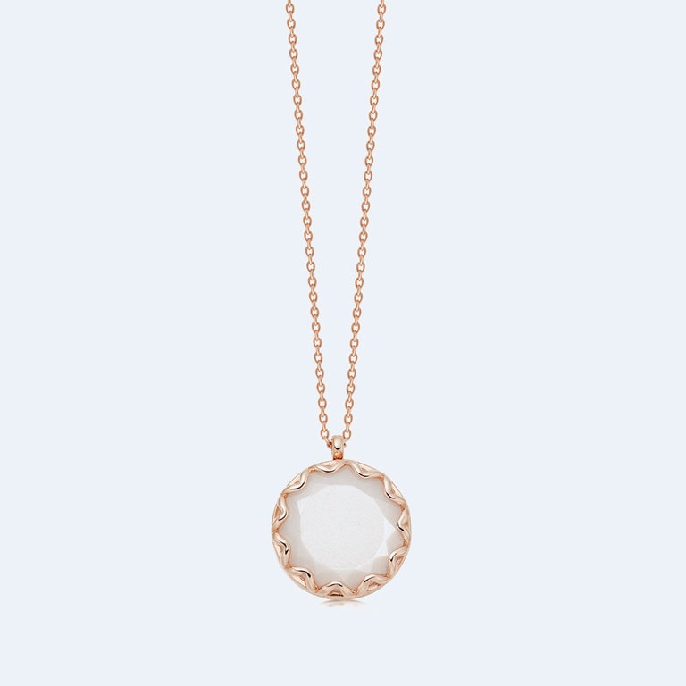 Paloma Moonstone Locket Necklace in Rose Gold Vermeil