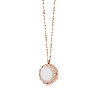 Paloma Moonstone Locket Necklace in Rose Gold Vermeil
