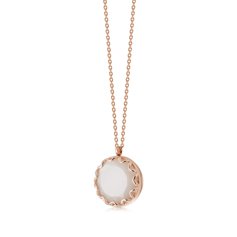 Paloma Moonstone Locket Necklace in Rose Gold Vermeil