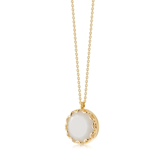 Paloma Moonstone Locket Necklace in Yellow Gold Vermeil