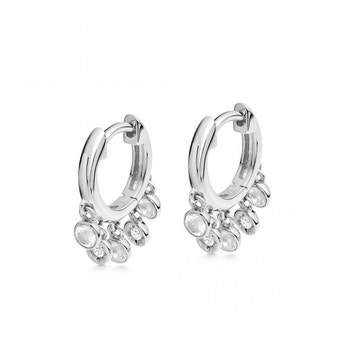 Biography Moonstone Droplet Hoops in Sterling Silver