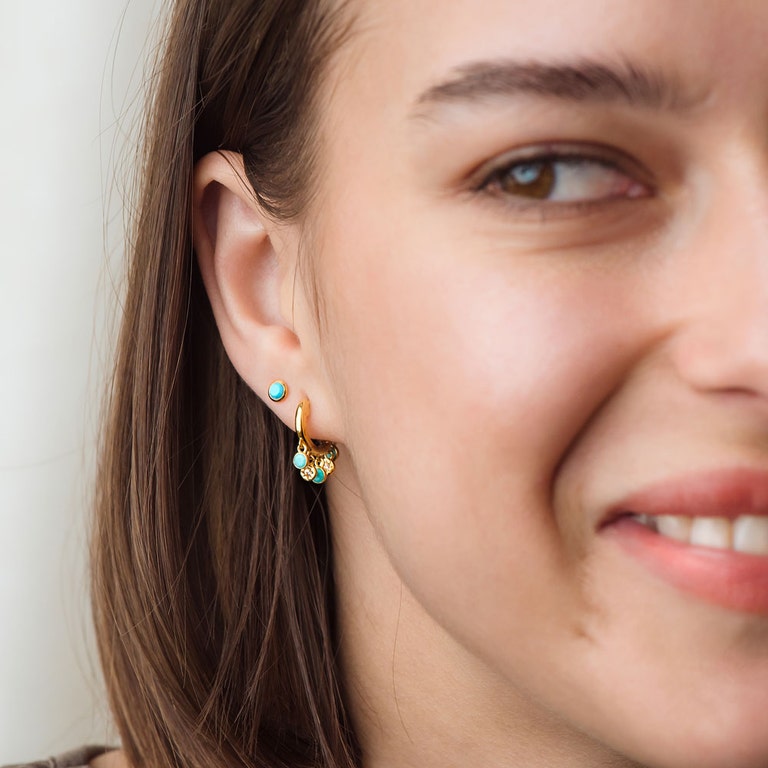 Mini Stilla Turquoise Stud Earrings