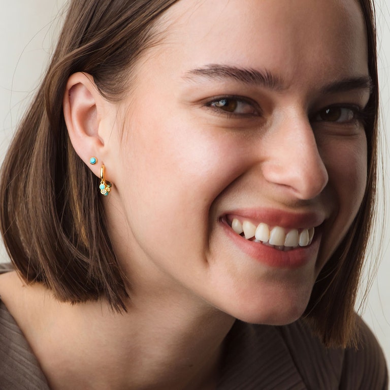 Mini Stilla Turquoise Stud Earrings