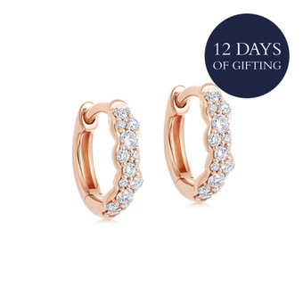 Solid Rose Gold Interstellar Mini Diamond Huggie Earrings