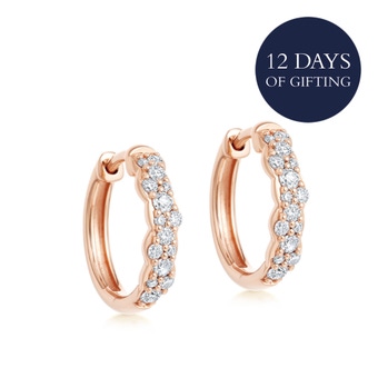 Solid Rose Gold Interstellar Medium Diamond Hoop Earrings