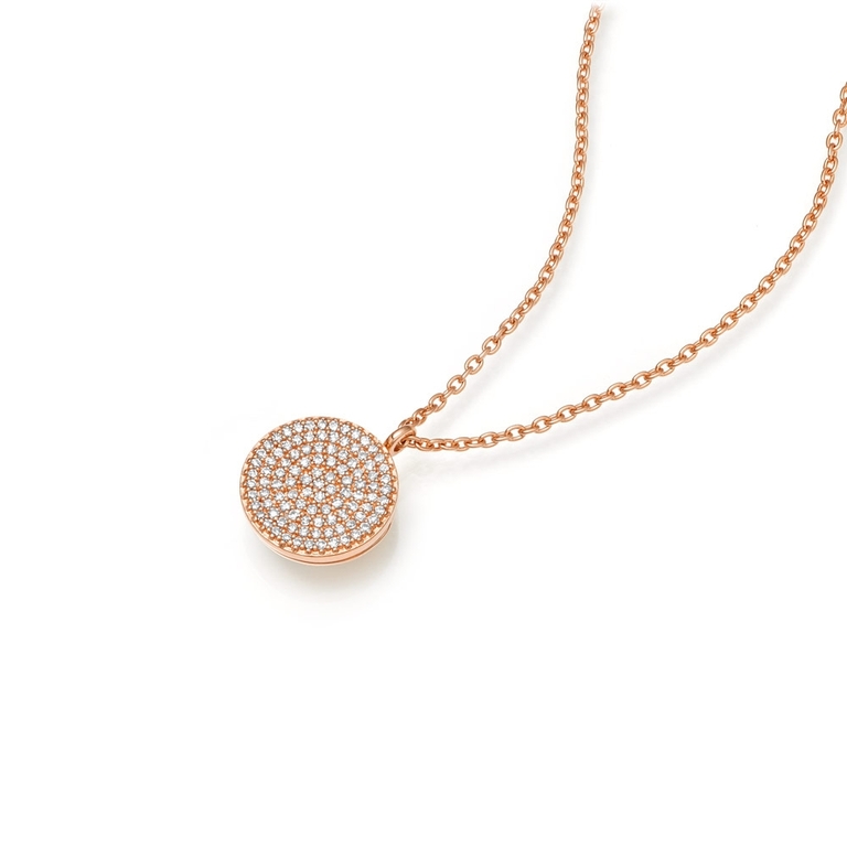 Icon Diamond Rose Gold Locket Necklace