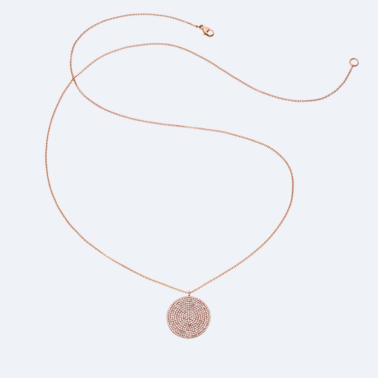 Large Icon Rose Gold Diamond Pendant Necklace in Rose Gold | 14ct Gold Jewellery | Astley Clarke