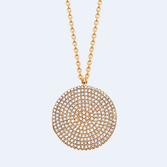 Large Icon Gold Diamond Pendant Necklace