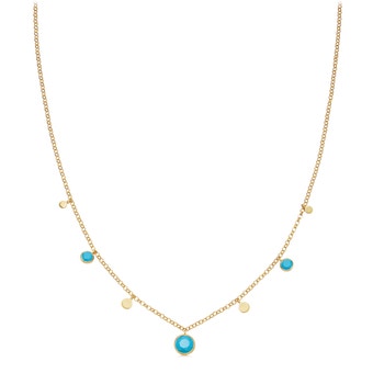 Stilla Droplet Turquoise Pendant Necklace in Yellow Gold Vermeil