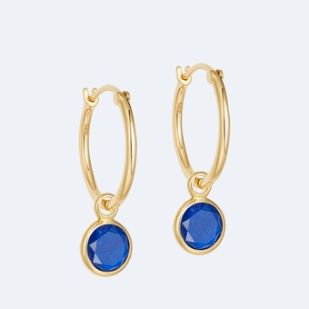 Stilla Lapis Lazuli Drop Hoop Earrings