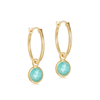 Stilla Amazonite Drop Hoop Earrings