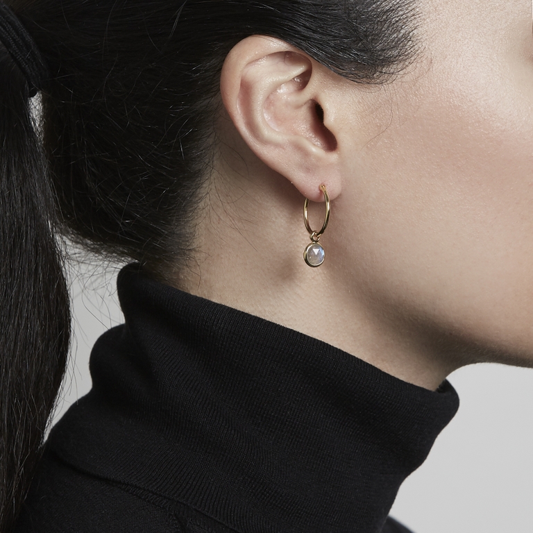 Stilla Labradorite Drop Hoop Earrings