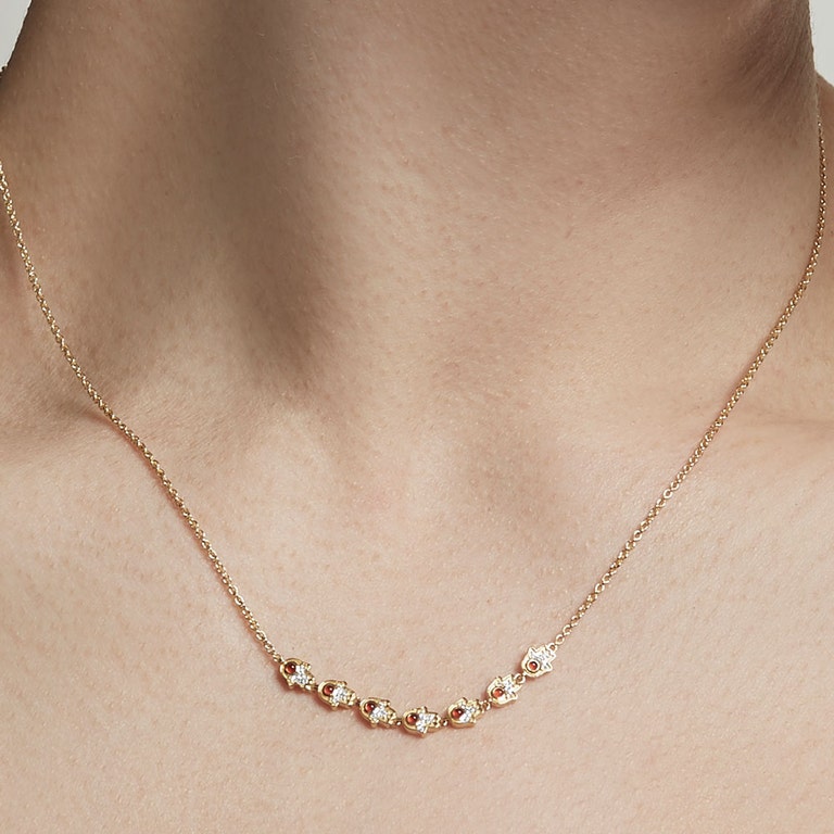 Biography Hamsa Detail Necklace