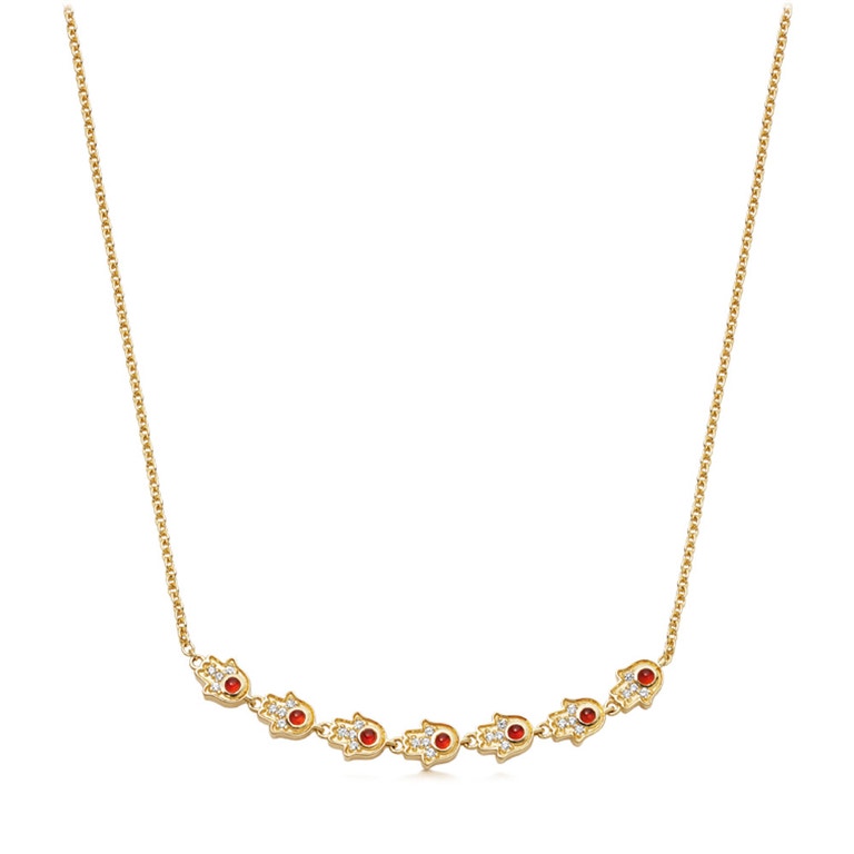 Biography Hamsa Detail Necklace
