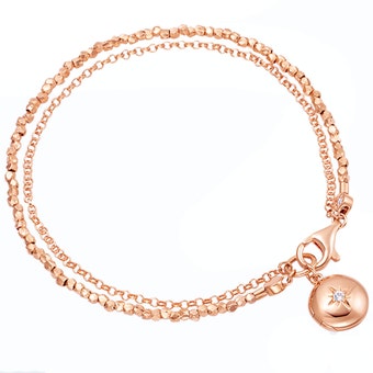 rose gold locket bracelet