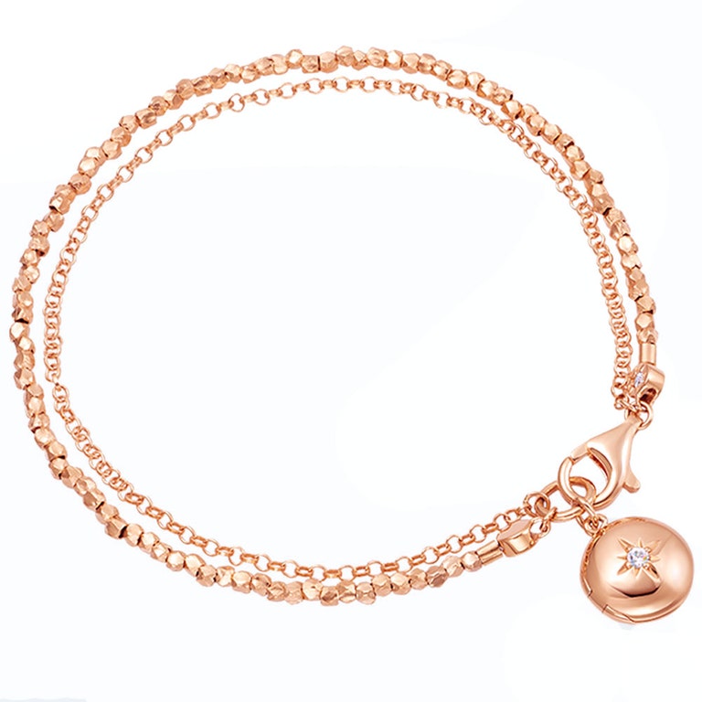rose gold locket bracelet