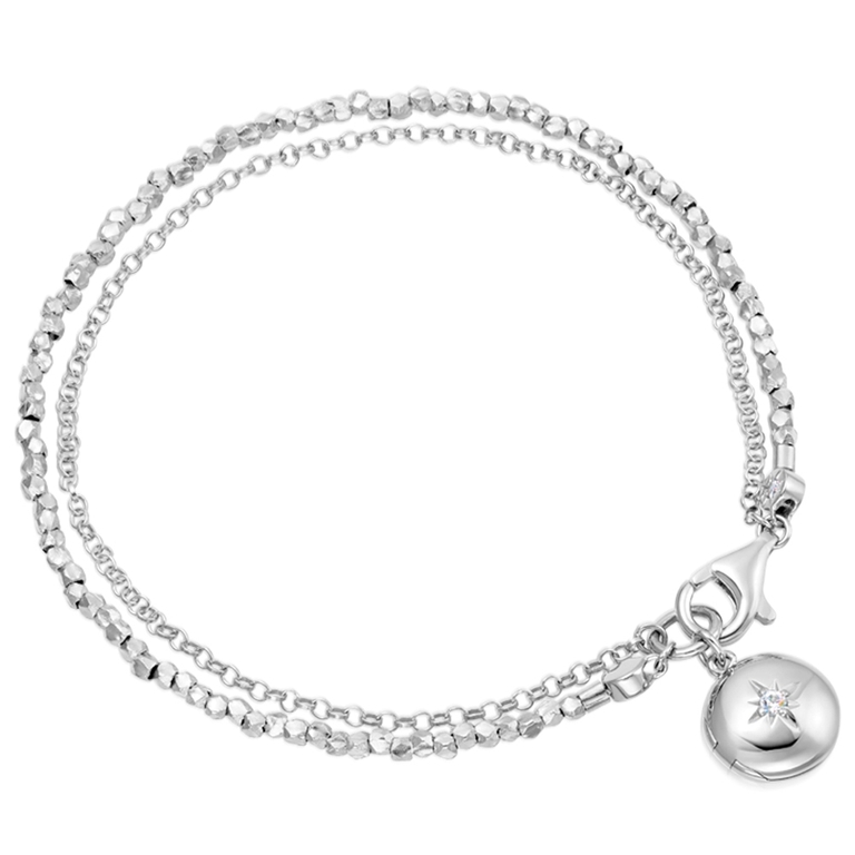 Biography Locket Bracelet in Sterling Silver