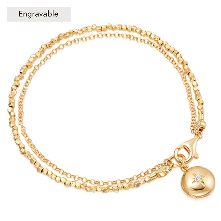 Biography Locket Bracelet Gold