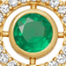 Solid Gold Icon Aura Emerald Pendant Necklace