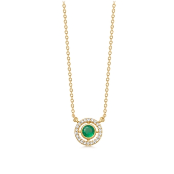 Mini Icon Aura Gold Emerald Pendant Necklace