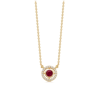 Mini Icon Aura Gold Ruby Pendant Necklace