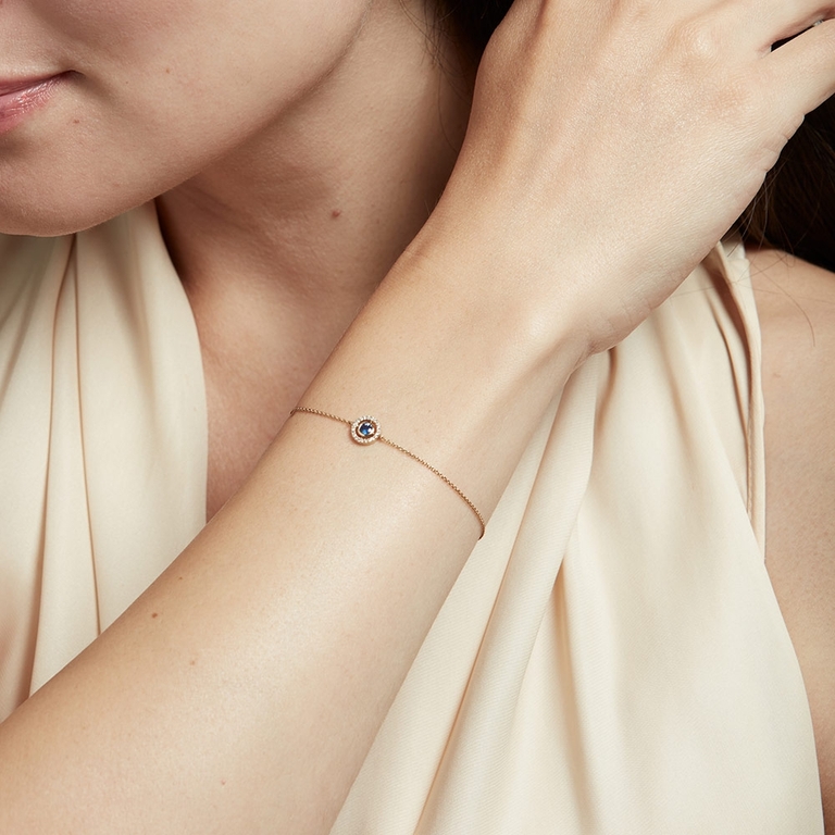 Mini Icon Aura Gold Blue Sapphire Bracelet