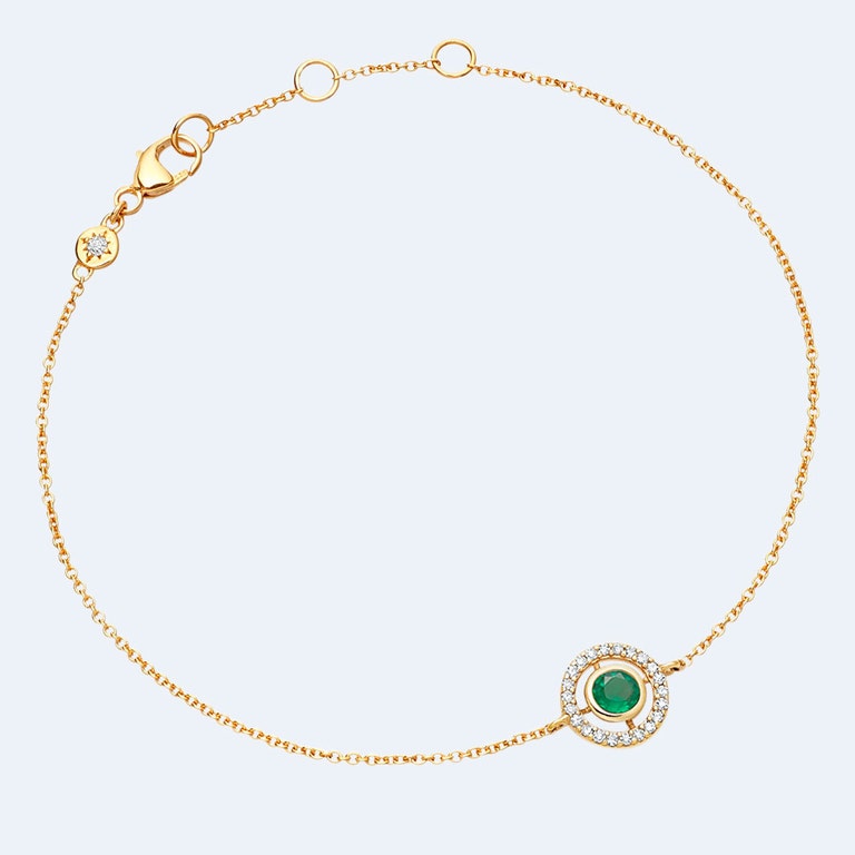 Mini Icon Aura Gold Emerald Bracelet