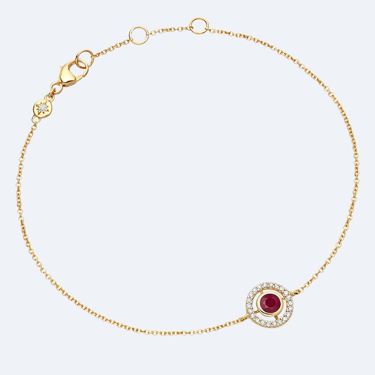 Mini Icon Aura Gold Ruby Bracelet