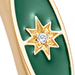 Celestial Green Enamel Orbit Signet Ring in Yellow Gold Vermeil