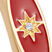 Celestial Red Enamel Orbit Signet Ring in Yellow Gold Vermeil
