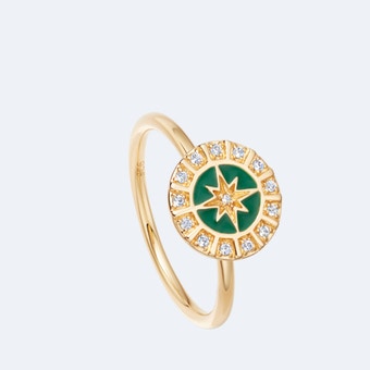Celestial Green Enamel Astra Ring