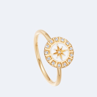 Celestial White Enamel Astra Ring