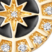 Gold Celestial Black Enamel Astra Pendant Necklace