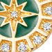 Gold Celestial Green Enamel Astra Pendant Necklace