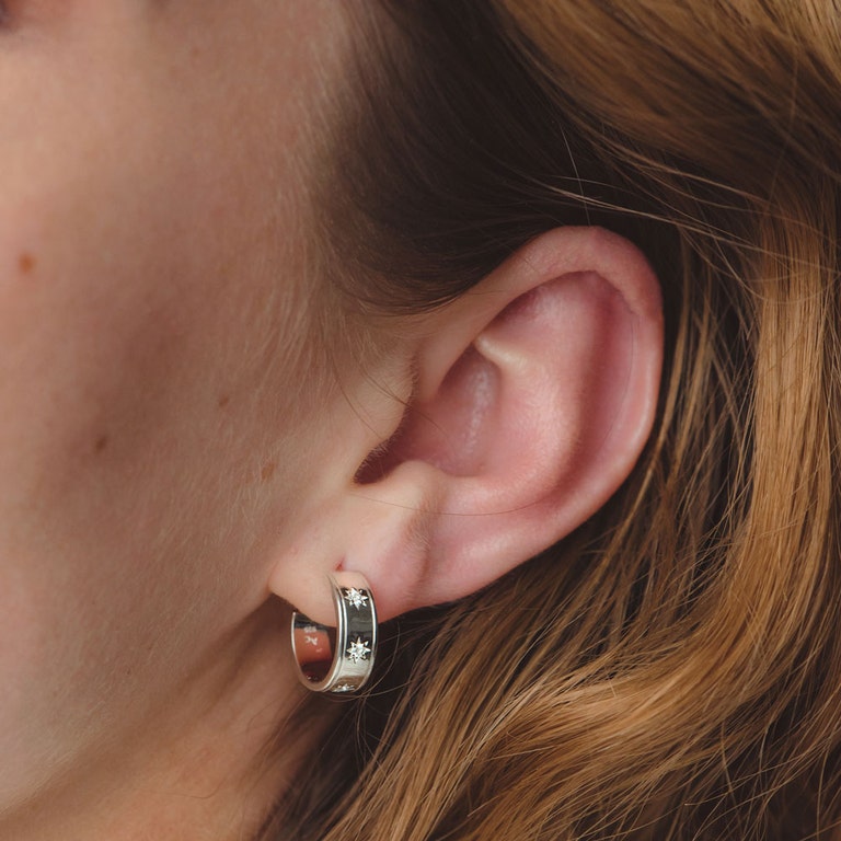 Celestial Orion Hoop Earrings | 925 Sterling Silver 