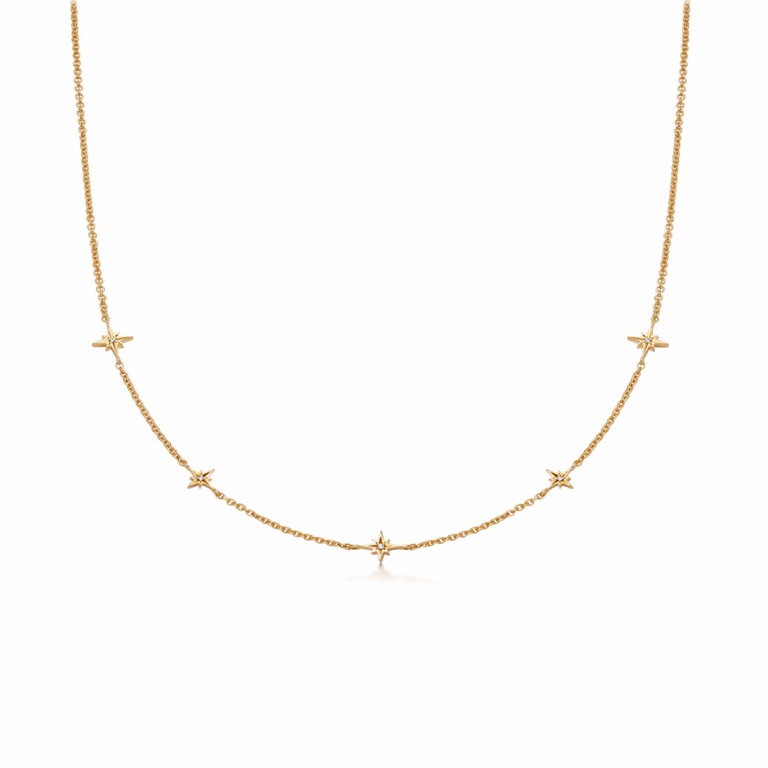 Gold Celestial Station Necklace