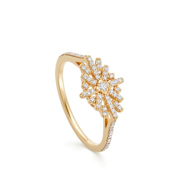 Comet Diamond Ring in Yellow Gold