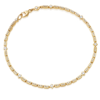 Comet Diamond Tennis Bracelet Gold