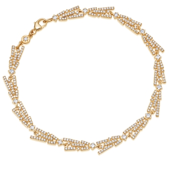 Comet Flare Diamond Tennis Bracelet Gold