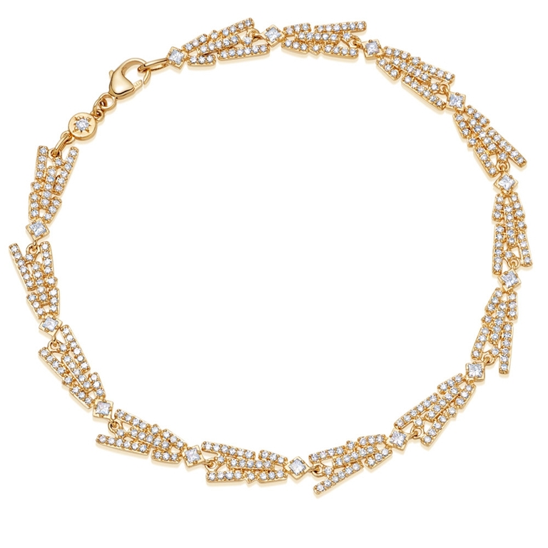Comet Flare Diamond Tennis Bracelet Gold