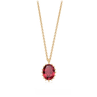 Linia Rhodolite Drop Pendant in Yellow Gold Vermeil