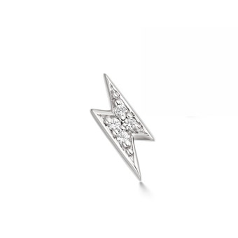 Tiny Lightning Bolt Single Stud Earring in Sterling Silver