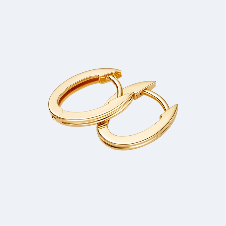 Linia Oval Hoop Earrings in Yellow Gold Vermeil  | Yellow Gold Vermeil | Astley Clarke London