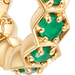 Gold Deco Green Agate Huggie Earrings