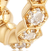 Gold Deco White Sapphire Huggie Earrings