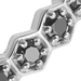 Deco Black Spinel Eternity Ring in Sterling Silver