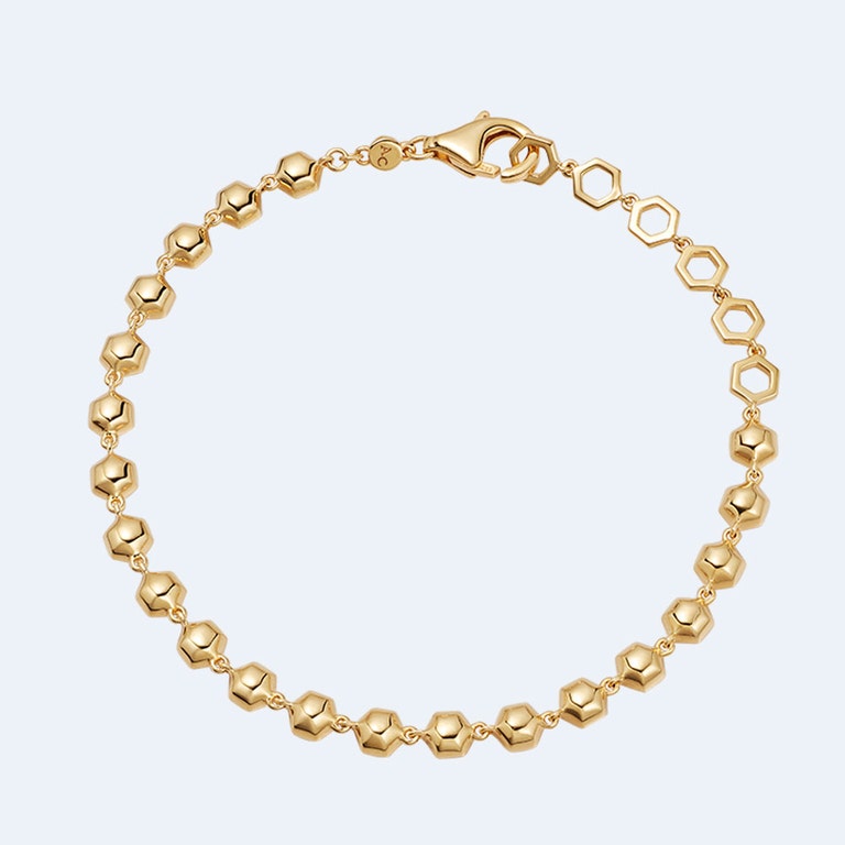 Deco Black Spinel Detail Bracelet in Yellow Gold Vermeil  | Yellow Gold Vermeil | Astley Clarke London