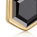 Gold Deco Black Spinel Drop Hoop Earrings