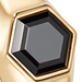 Mini Deco Black Spinel Signet Ring in Yellow Gold Vermeil