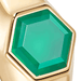 Mini Deco Green Agate Signet Ring in Yellow Gold Vermeil